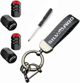 Aautookk 313114372339 Black Leather Car Keychain Compatible With Chevy Silverado Colorado Equinox Mali