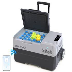 Acopower Px30 32qt/30l 12 Volt Portable Car Refrigerator Freezer Compressor With Wheels And Handle