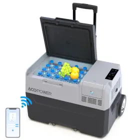 Px30 Acopower 32qt/30l 12 Volt Portable Car Refrigerator Freezer Compressor With Wheels And Handle