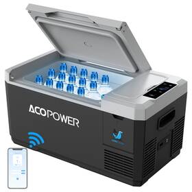 Acopower Vx18 19 Quart Mini Portable Car Refrigerator Freezer App Control 193wh Battery Optional