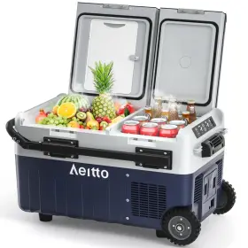 Wm-x30k-01 Aeitto Car Fridge 12v Portable Refrigerator Freezer Dual Zone&independent Tempera