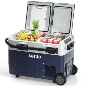 Wm-x40k-01 Aeitto Car Refrigerator 12v 42 Quart Dual Zone Portable Independent Temp Control Ca
