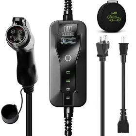 Mb16a-21ft-old-001 Afyeev New Portable Level 1 And 2 Ev Charger 16a 110-240v With 21ft Cord Carry Case