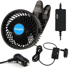Alagoo 798881428616 Car Fan 6ftft 12v Cool Gadgets Clip For Front Rear Seat Passenger Porta