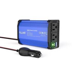 Allwei Allw-300blue 300w Car Power Inverter Dc 12v To 110v Ac Converter Blue Pd65w