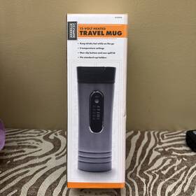 Amarillo Supply Co 6255058 12-volt 15oz. Premium Heated Travel Mug Silver Black