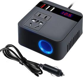 Aoikoy Dzcp82bk 200w Power Inverter Dc 12v To 110v For Car 3 Usb Ports Vehicle Charger