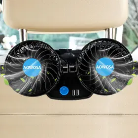 Aowosa 755205121905 Car Fans 12v Electric Cooling Rear Seat Headrest Vehicle Fan With Cigarette L