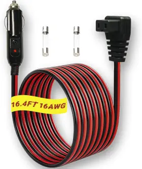 Apexscnview 445048752734 16.4 Ft Dc Power Cord Cable 12v/24v For Car Fridge Refrigerator Freezer Comp