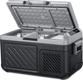 Aacrfr18d1bk-us Astroai Dual Zone 12v Car Refrigerator. 20 Quart Fridge/freezer For Camping Etc