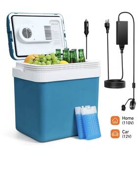 Astroai Aafr2406bn Cooler Car Refrigerator 26 Qt/24l 12v Electric Rv 2 Ice Packs Ac/dc