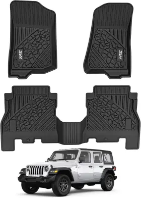 Zy1051106-1-2 Auto Accessory Inc Floor Mats Compatible For Jeep Wrangler Jl 2018-2024 2025 Unlimited 4-door Gas/m