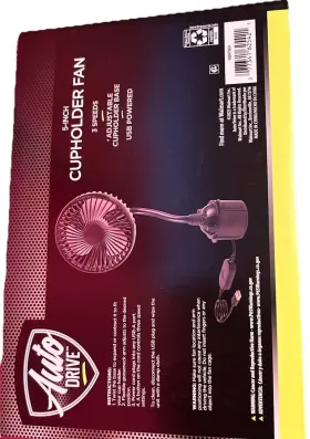 607691 Auto Drive 5-inch Cupholder Fan Usb Powered 3 Speeds Adjustable Base