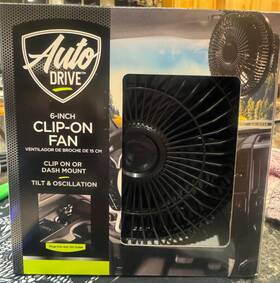 Auto Drive 805658 6-inch Clip-on/dash Mount Fan Oscillating 12v Easy Install Black New