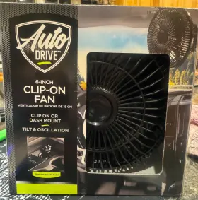 805658 Auto Drive 6-inch Clip-on/dash Mount Fan Oscillating 12v Easy Install Black New