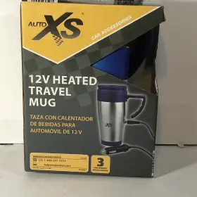 20043780 Auto Xs 12v Electric Heated Travel Mug Stainless Steel Coffee Tea Cup Warmer Nib