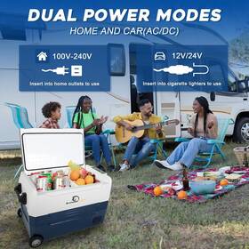 Autopartsstar Lp1949 35l/37 Quart Portable Car Refrigerator Freezer Compressor Cooler Dual Zone 12v