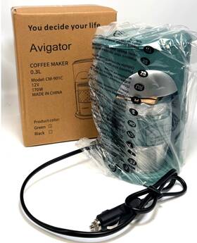 Avigator Cm-901c Portable Coffee Maker For Travel Camping Car Compact Drip Black-12v