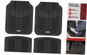 Bdk Mt-688-bk Dualflex Two-tone Sport Design All-weather Rubber Floor Mats For Car Black