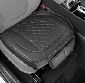 Uma32-msc56 Bdk Car Seat Cushion Diamond Stitched Faux Leather 1 Front Cover Black
