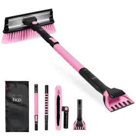 Best Choice Products 744759238542 Extendable Auto Snow Brush 39 Inch With Squeegee And Ice Scraper Pink