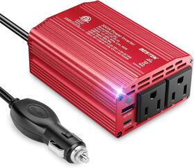 Bestek Mri3011bu-pd30w 300w Car Power Inverter - Dc 12v To 110v Ac Plug Adapter With Red