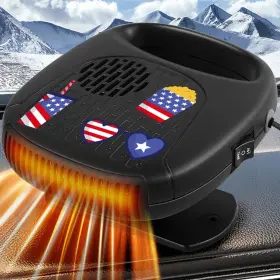 Jug-63 Besworlds Car Heater Pattern Printing 12v 120w Fans 2 In 1 Heating And Cooling 360 Degr