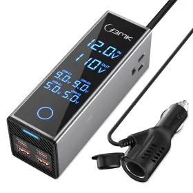 Bmk-c100135-us Bmk 300w Car Power Inverter With 12v To 110v Dual Ac Gray Black