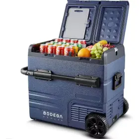 Bodega 726084421769 2 Cu. Ft. 59 Quart Dual Zone Car Fridge Electric Compressor Cooler With 2-doors And