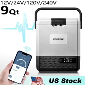 Ul-p8 Bodega 12/24/100-240v Car Refrigerator Portable Rv Mini Freezer Fridge 9qt/8l Outdoor