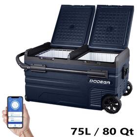 Bodega Ul-tww75-wifi 12volt Car Refrigerator Portable Camping Rv Freezer 80 Quart Dual Zones With Wheels