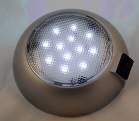 Britta Products Dl45bat-24w-12v Battery Powered Led Dome Light - Magnetic Or Fixed Mount High Power Silver