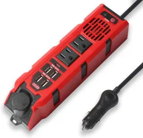 200w Bygd 783911586343 Car Power Inverter Dc 12v To 110v Ac Plug Adapter Outlet Red