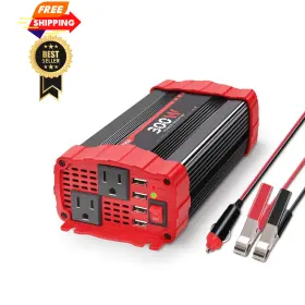 Bygd-a300w Bygd 300w Car Power Inverter Dc 12v To 110v Ac Vehicle Plug Red