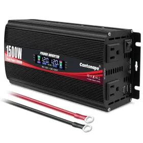 Msw1500w-lcd-b Cantonape 1500w Power Inverter 12v To 110v/120v Car Charger Black