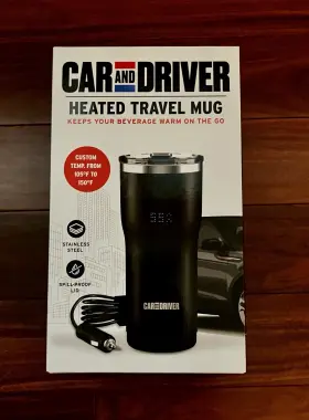 1007149886 Car And Driver Heated Travel Mug 12v Digital Coffee/tea Warmer With Adjustable Temperature