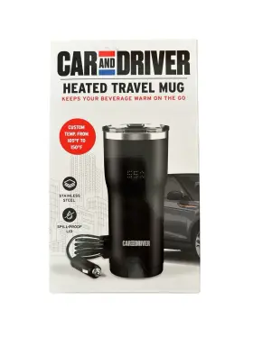 Kh1005bk Car And Driver Heated Travel Mug Usb Digital Stainless Spillproof Black