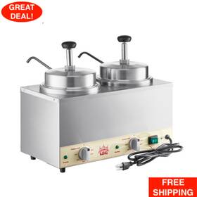 Carnival King 382rws35dbl 3.5 Quart Electric Double Warmer Merchandiser With Pumps - 120volts 1100watts