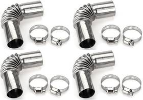 Cauaoa 733490260141 Silver Stainless Steel Air Diesel Parking Heater Exhaust Pipe Tube Elbow