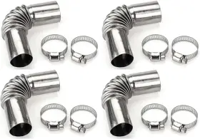 Cauaoa 733490260141 Silver Stainless Steel Air Diesel Parking Heater Exhaust Pipe Tube Elbow