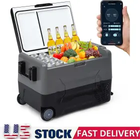 Cheinauto 805108071352 Car Refrigerator 48 Quart Cooler 12/24v 110-240v Rv Fridge Freezer App 2024 New