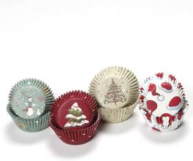 Corporation 21824 Paper Patterned Cupcake Liners 50 Count White/red