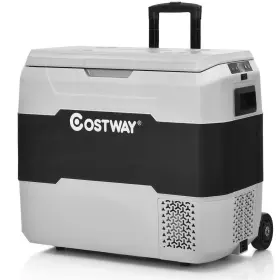 Bxd4-a94-a2gr Costway Chest Cooler Portable Car Refrigerator -4 -50 F Dual-zone Gray Plastic