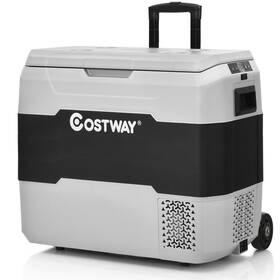 Costway E942gr-dta6031 42 Quart Portable Car Refrigerator -4 F-50 F Electric Dual-zone Cooler Gray