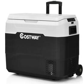 Costway Ep24942wh 42 Quart Portable Car Refrigerator -4 F To 50 Dual-zone Cooler White