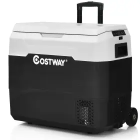 Ep24942wh Costway 42 Quart Portable Car Refrigerator -4 F To 50 Dual-zone Cooler White