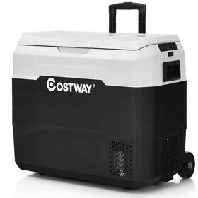 Costway Ep24943wh 53 Quart Portable Car Refrigerator -4 F To 50 Dual-zone Cooler White