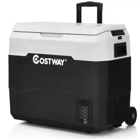 Ep24943wh Costway 53 Quart Portable Car Refrigerator -4 F To 50 Dual-zone Cooler White