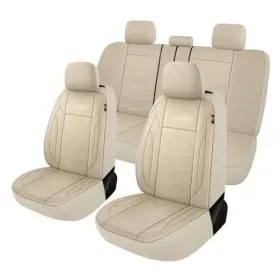 1960101803 Creator International Trade Co. Limited Premium Leather Car Seat Covers Waterproof Split Bench Full Set Beige