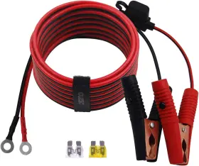 Cu2009014 Cuzec 14ft/4.27m 14 Awg Extension Cord Eyelet Terminal With Battery Clamp 12v